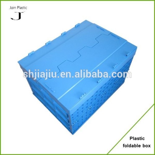 75KGS loading capacity plastic folding crate with lid