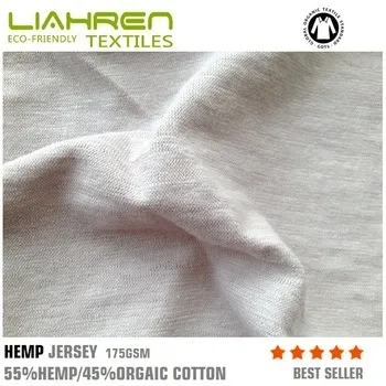 Pure natural hemp organic cotton kitten jersey fabric NE21*NE21for T-shirt