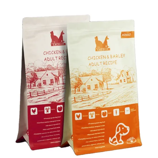 OEM Customized Printing Ziplock Packaging Bag For Dog Food Pet Food With Resealable Zipper Stand up Pouch