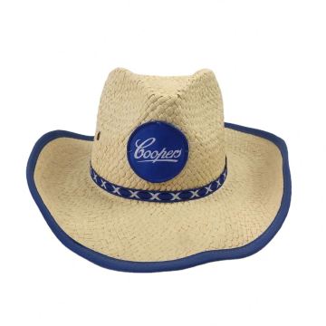 Cowboy Men's Fashion West Paper Wide Brim Summer Beach Hat with Embroidery