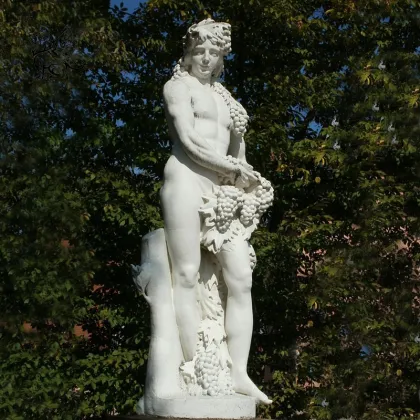 Famous Roman Dionysus white marble greek Bacchus god of wine statue