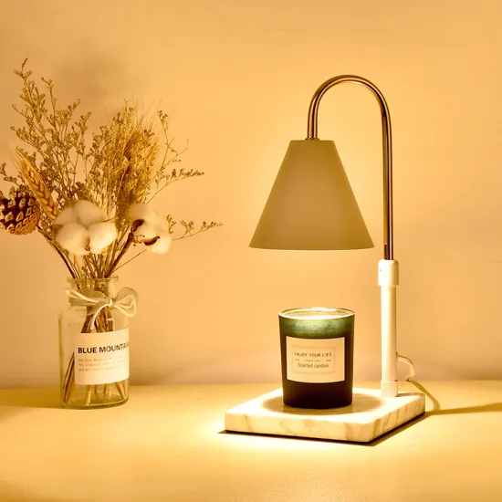 Night Light Marble Adjustable Height Aromatherapy Candle Warmer Lamp with Timer LED Table Lamp