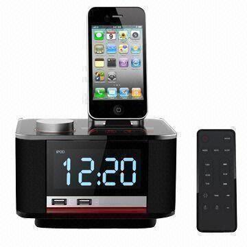 Docking Station Speaker for iPod/iPhone, with FM Radio and Alarm Clock Speaker System/iPhone Docking