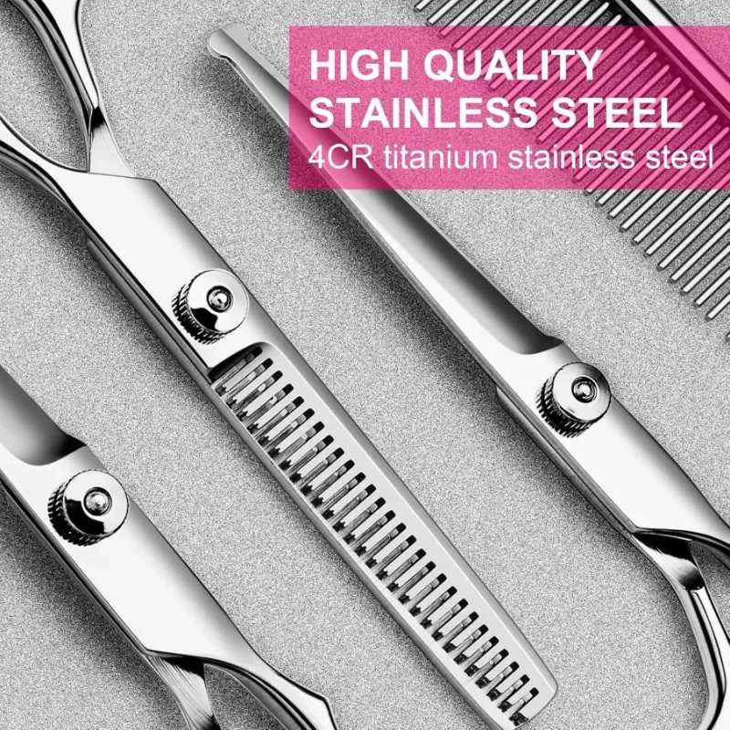 Professional Safety Round 5-in-1 Dog Grooming Scissors Kit