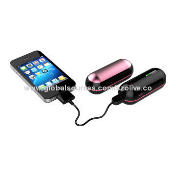 Capsule-shaped Power Banks for iPhone 5, 5S with 2,200mAh Capacity