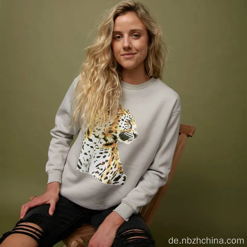 Frauen mit Leoparden gedruckt Sweatshirts Top