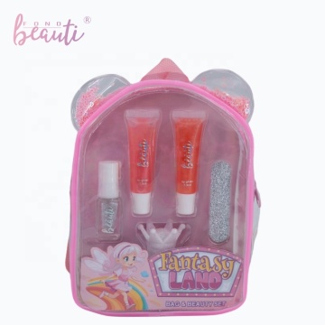 Kids Customized Makeup Set with Lip Gloss, Nail Polish, Lip Jelly & Nail Gems with Backpack