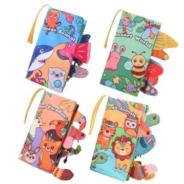 Three-Dimensional Tail Baby Cloth Book: A Durable, Non-Tearing Early Education Toy for Cognitive Development in Children