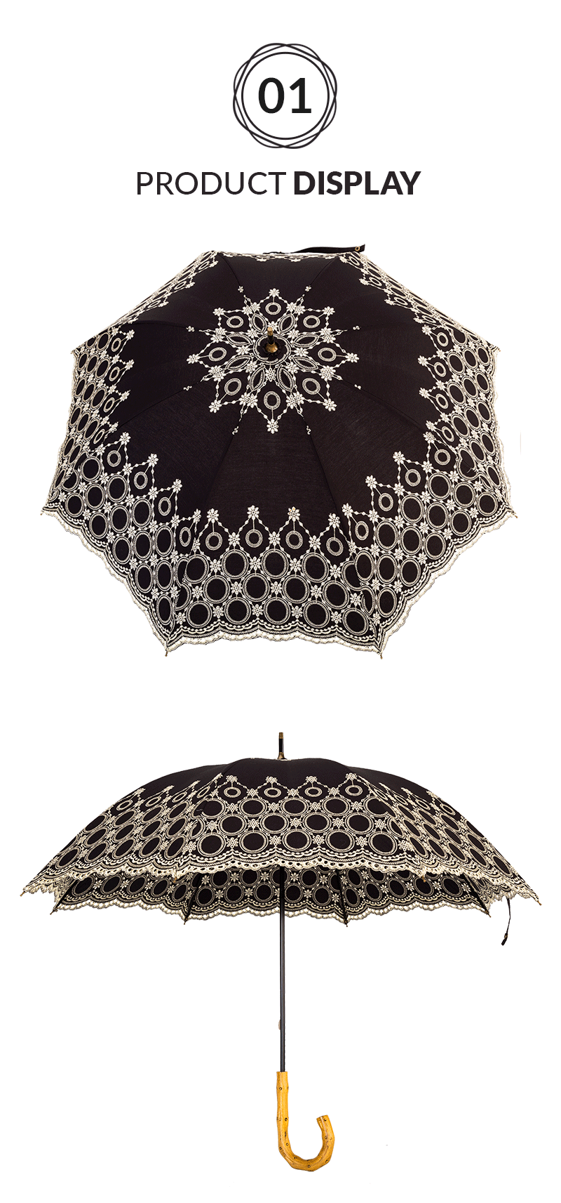 Embroidered Women Umbrella Oem