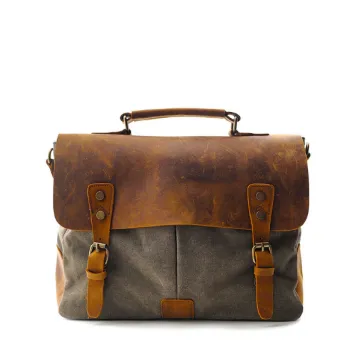 Custom high quality waxed canvas messengers bag for men
