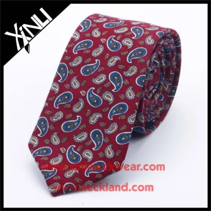 100% Handmade Mens Paisley Printed Tie Silkn