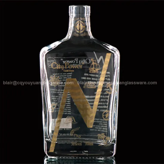 Flint Glass Square Glass Bottles 700ML Russian Standard Vodka Glass Bottle