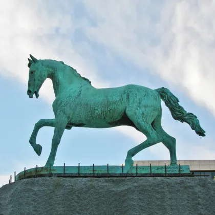 Hot sale life size white copper bronze standing horse statue sculpture for ornament