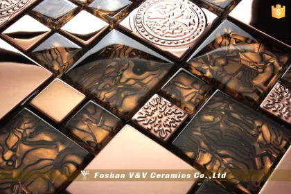 Wall Mosaic Glass Mosaic Gold Mosaic Background Wall Tiles