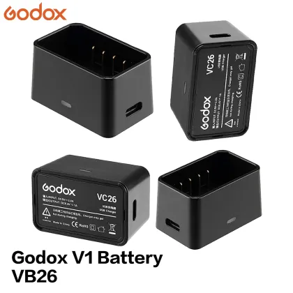 Godox Flash V1 Charger: VC26 Li-ion Battery and Type-C Charger for Flash Speedlight
