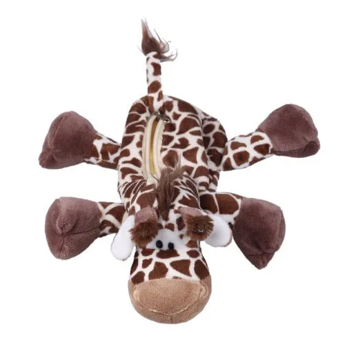 animal shape plush pencil case, plush toy pencil case, giraffe pencil case