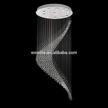 11 light Modern fashion spiral ladder crystal ceiling lamp X1952-11