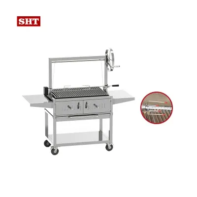 Movable BBQ Grill Indoor Flat Top Barbecue Grill Charcoal Grill