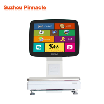 Zhongji Smart ชั่งน้ำหนักการจดจำ AI POS เทอร์มินัลพร้อมการควบคุมแบบสัมผัสสำหรับการลงทะเบียนเงินสด