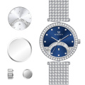 Glänzender Sunray Dial Quartz Frauenstrass Uhr