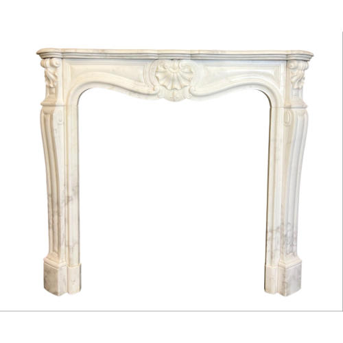 Baroque Carrara Marble Fireplace Mantel Rustic Elegance