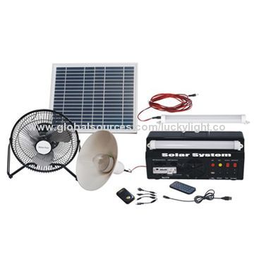 Mini Home Solar Kit with MP3, FM, Fan, USB LED Light and Mobile Phone Charger