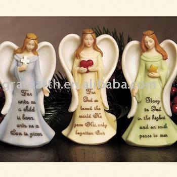 sell Guardian christmas angel / angel craft  With Child And Book