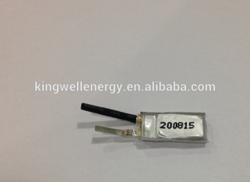 Li-polymer 020815 battery 2mm battery 9mah ultra thin polymer battery
