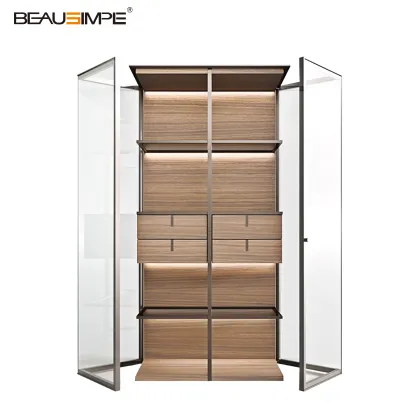 Luxury Transparent Storage Cabinet with LED Lighting