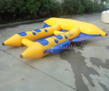 cheap inflatable PVC flyfish hot 4 seats Banana Boat double row Inflatable Fly Fish water boat