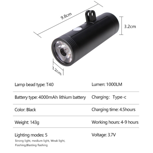1000 લ્યુમેન સાયકલ લાઇટ 5 લાઇટિંગ મોડ્સ બાઇક એલઇડી લાઇટ્સ માટે નાઇટ રાઇડિંગ એક્ટિવેટ લાઇફ માટે
