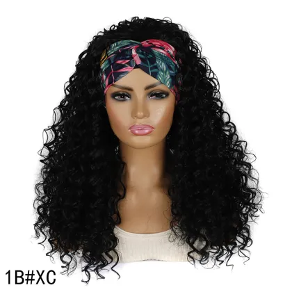 Hairband Wig Headgear Long Curly Hair  Headgear Headband Wig Cover Deep Curly Wig