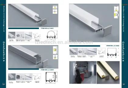 aluminium led lighting profile for 8-12mm width flexible strips