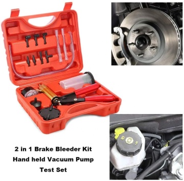 VIKTEC 16Pcs Brake Bleeder Kit Hand Held Vacuum Pump Tester with Adapters for Automotive