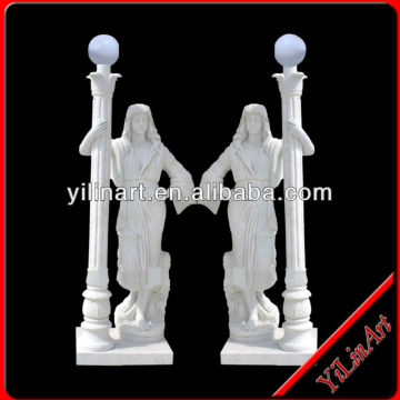 Garden Light Statues With White Life Size Gentleman Marble Statues YL-R405