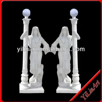 Garden Light Statues With White Life Size Gentleman Marble Statues YL-R405