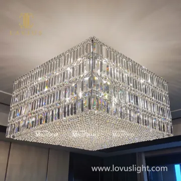 High luxury square villa chandelier Lighting ceiling chandelier Popular villa chandelier