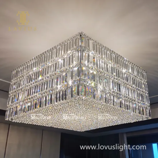 High luxury square villa chandelier Lighting ceiling chandelier Popular villa chandelier