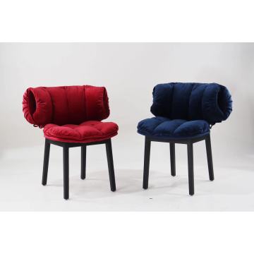 Modern design fabric metal legs restaurant dining chairs