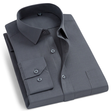 Dark Grey Dress Clothes Long Sleeve Men's Shirts