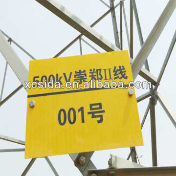 electric line safety sign board for steel tower