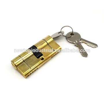 80mm Brass Polished cylinder lock double open key cylinder