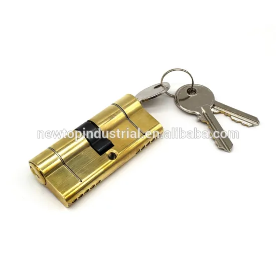 80mm Brass Polished cylinder lock double open key cylinder