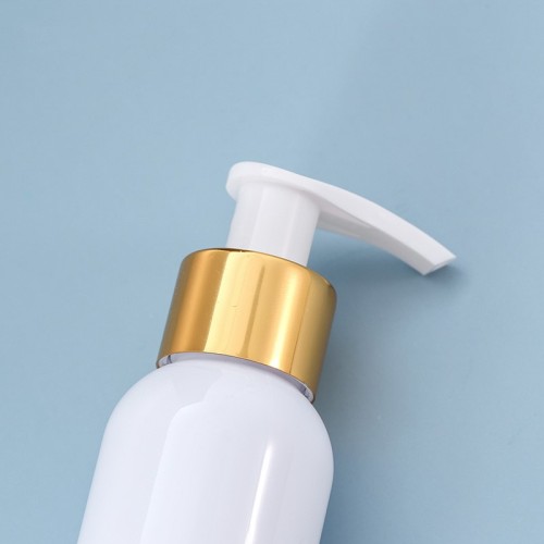 120ML Gold Circle white lotion pump bottle