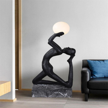 JyLighting Black Mannequin Art Abstract Dance Innovation LED Floor Lamp