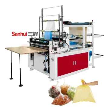 Double Layer Heat Sealing and Cold Cutting Machine for Plastic Flat Bag and T-Shirt Bag Production