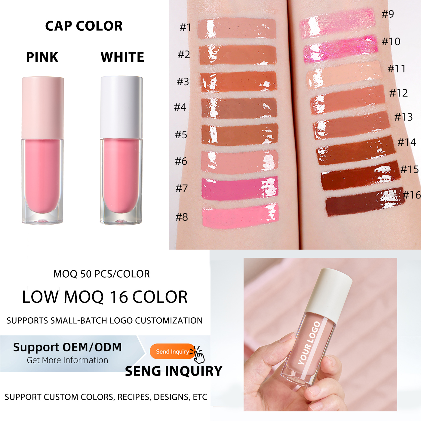 16 Color Changing Lip Oil Pigmented Big Brush Magic Moisturizing Flavouring Fruit Clear Vegan Pink Lipgloss Lip Plumper Gloss
