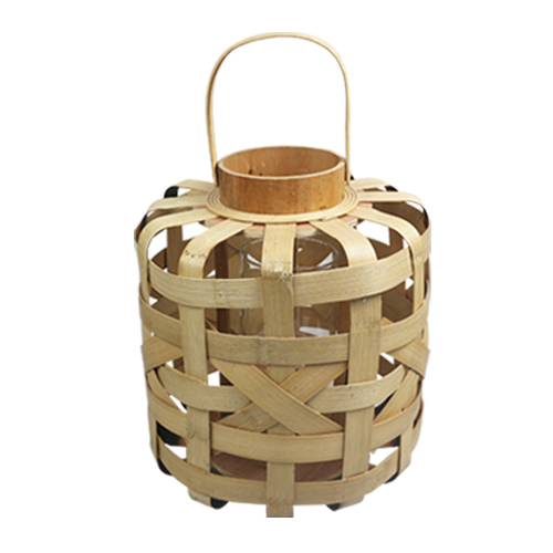 Medium wide bamboo weaving storm lantern
