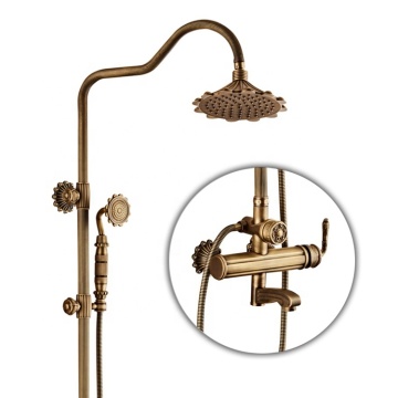 High Quality Antique Brass Bathroom Shower Faucet Set