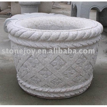 Big Outdoor Garden Natural Stone Flowerpot